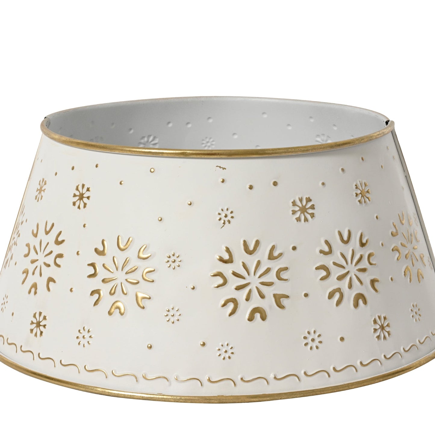 White with Gold Snow Flakes Christmas Tree Skirt 57cm