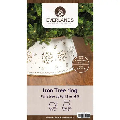 White with Gold Snow Flakes Christmas Tree Skirt 57cm