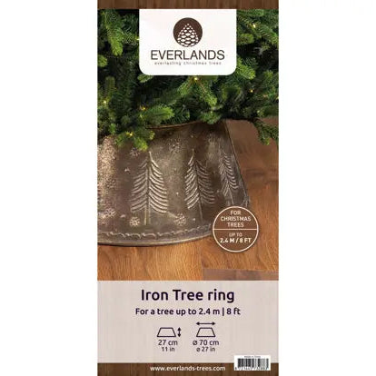 Tree Design Bronze Antique Metal Christmas Tree Skirt Collapsible 70cm