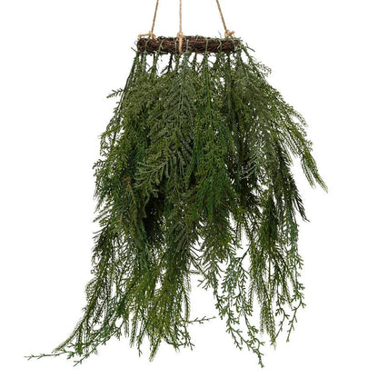 Mixed Green Foliage Hanging Christmas Wreath 105cm