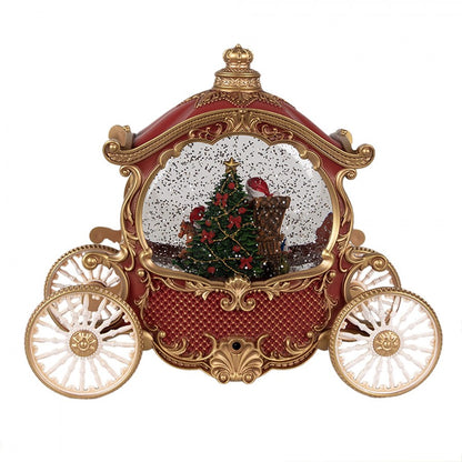 Santa Scene Christmas Carriage Water Lantern Decoration