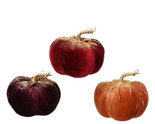Velvet Pumpkin with Glitter and Beads