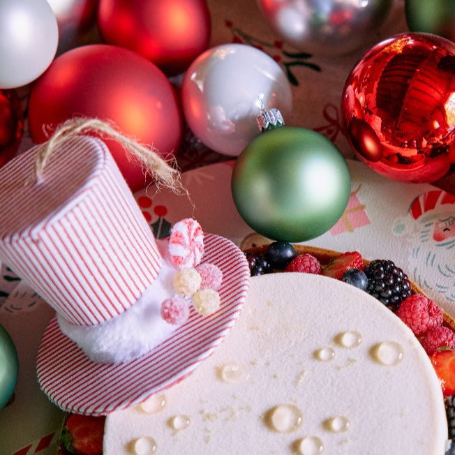 Candy Cane Top Hat Hanging Christmas Tree Decoration