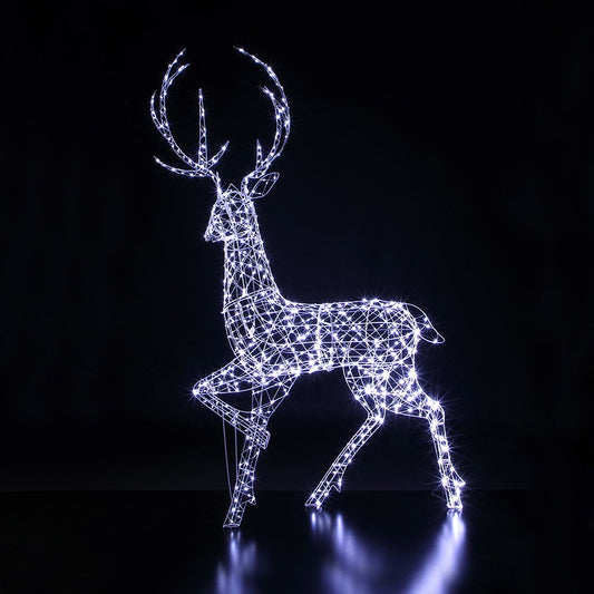 Noma Christmas White Frame Flexi Light Highland Stag 1.9m