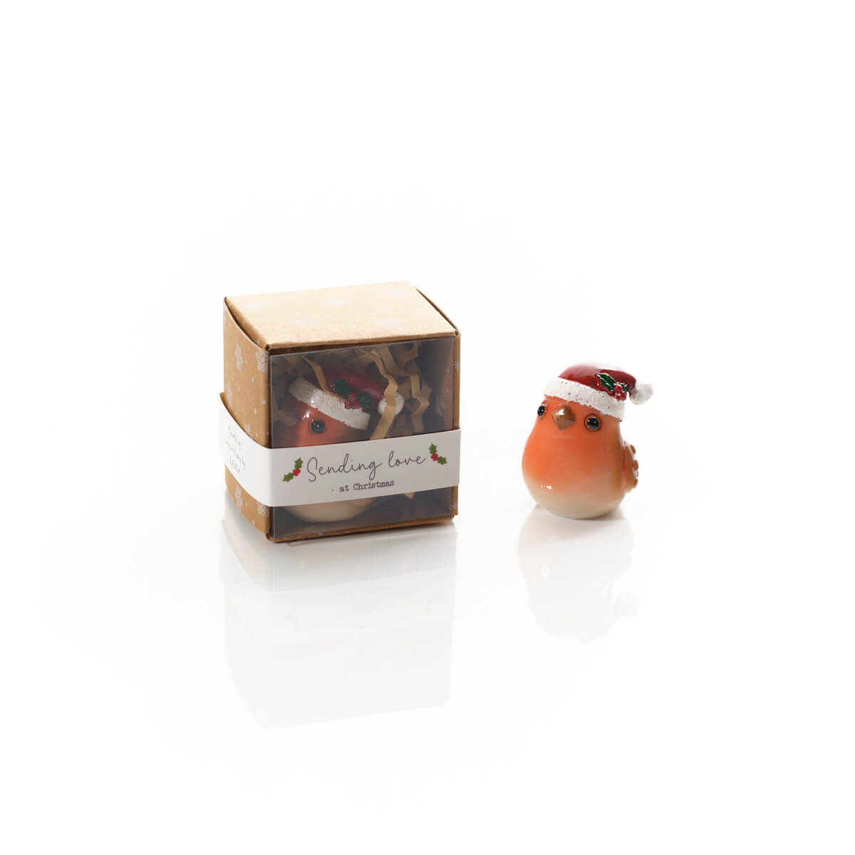 Christmas Tiny World Resin Robin Keepsake Ornament