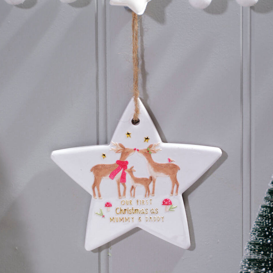 First Christmas as Mummy and Daddy Ceramic Star Ornament