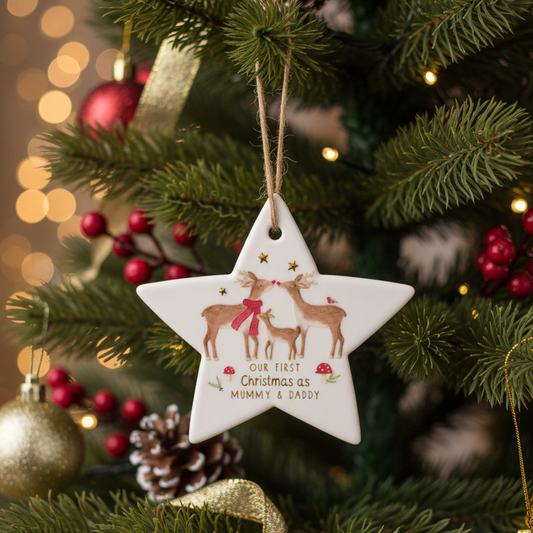 First Christmas as Mummy and Daddy Ceramic Star Ornament