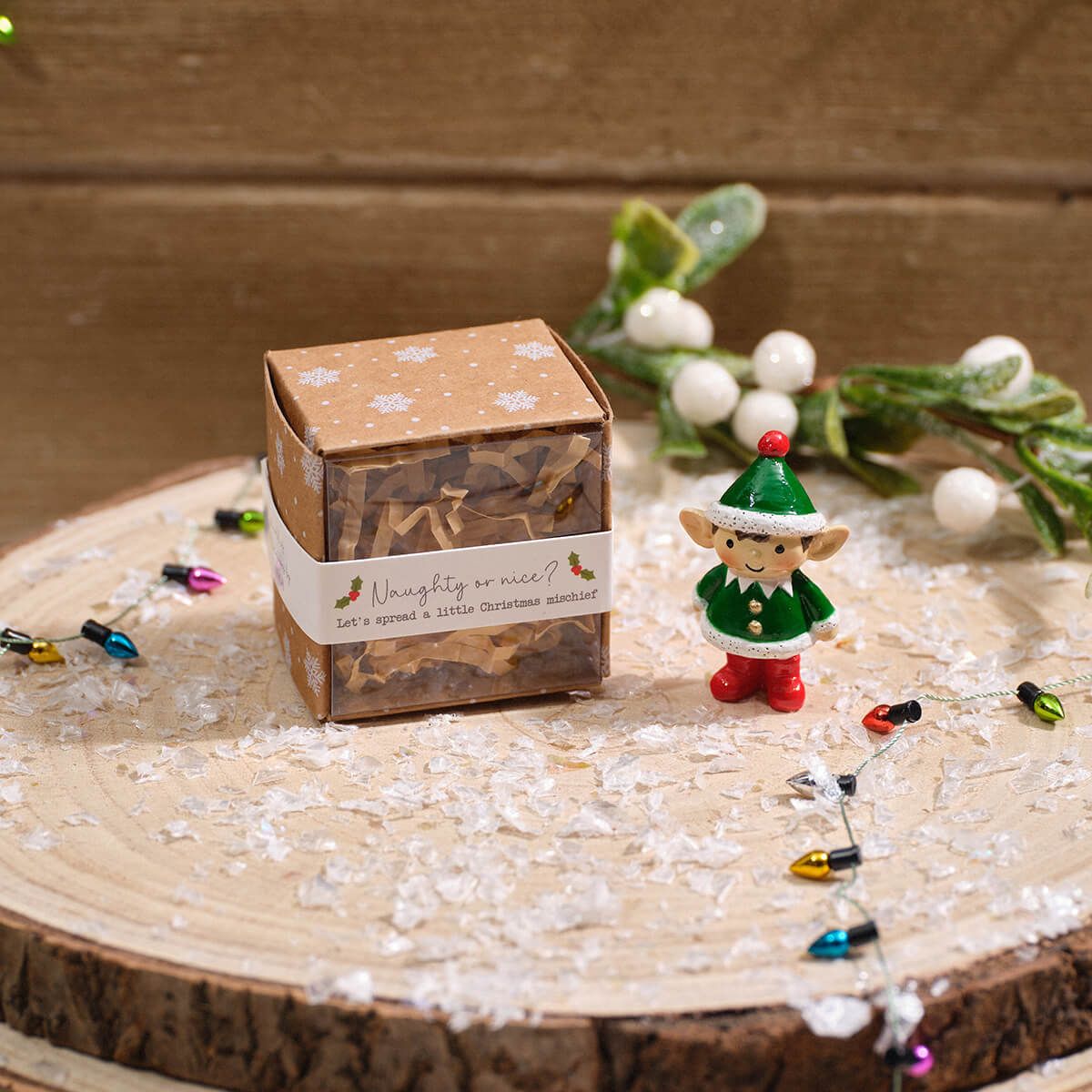Christmas Tiny World Resin Elf Keepsake Ornament