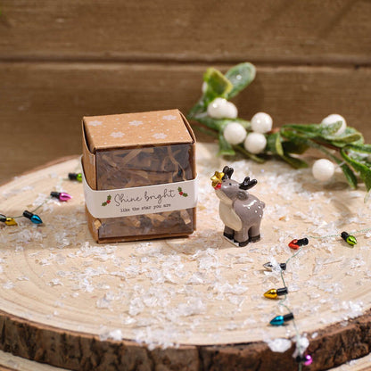 Christmas Tiny World Resin Reindeer Keepsake Ornament