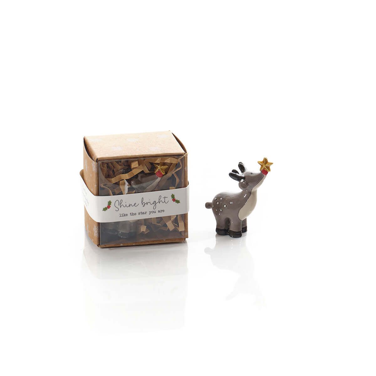 Christmas Tiny World Resin Reindeer Keepsake Ornament