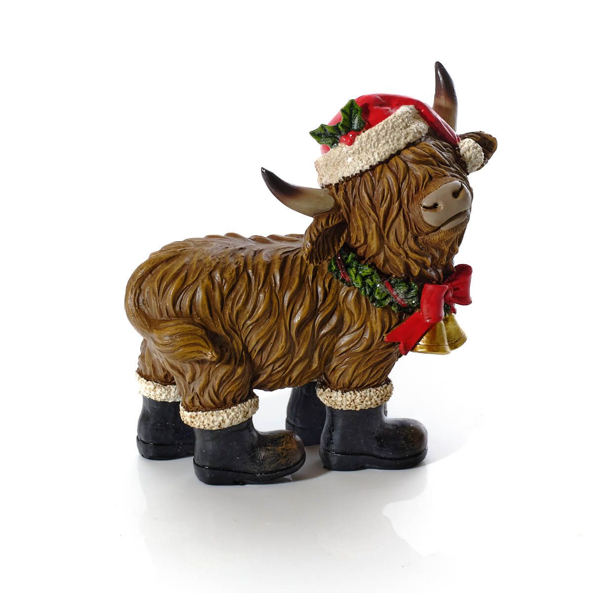 Highland Cow with Boots Christmas Ornament