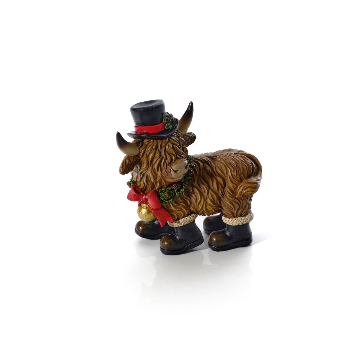 Highland Cow with Boots Christmas Ornament