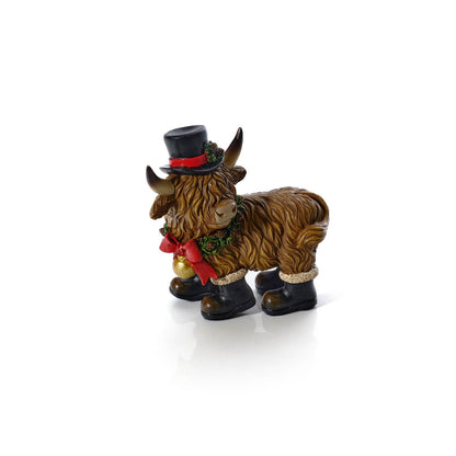 Highland Cow with Boots Christmas Ornament
