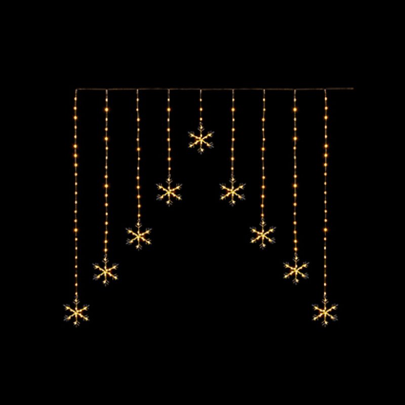 1.2 x 1.2m Warm White LED Flexibright Snowflake V Curtain Lights