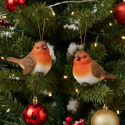 Resin Robin Christmas Tree Hanging Ornament