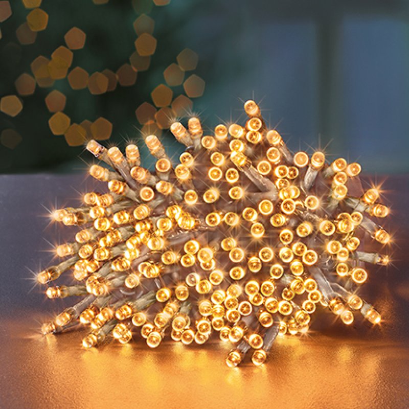 Premier TreeBrights 1000 Vintage Gold LED Christmas String Lights Clear Cable