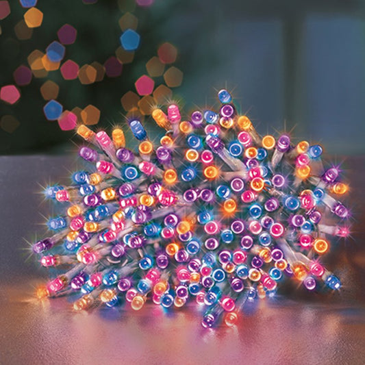 Premier TreeBrights 1000 Rainbow LED Christmas String Lights Clear Cable