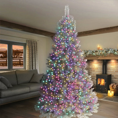 Premier TreeBrights 1000 Rainbow LED Christmas String Lights Clear Cable
