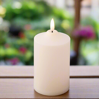 Outdoor LED Cream Church Candle 15cm x 7.5cm