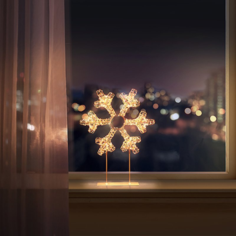 Rose Gold Snowflake Twinkling LED Table Top Christmas Decoration