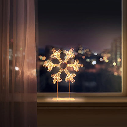 Rose Gold Snowflake Twinkling LED Table Top Christmas Decoration