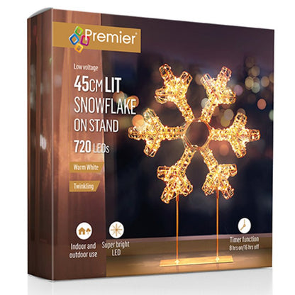Rose Gold Snowflake Twinkling LED Table Top Christmas Decoration