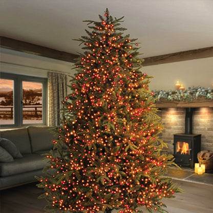 Premier TreeBrights 750 Red and Vintage Gold Clear Cable Christmas String Lights