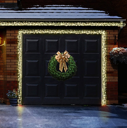 960 Warm White Garage Door Christmas Garland Lights