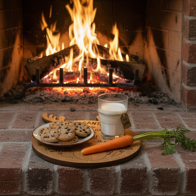 Mango Wood Christmas Treat Board with Antlers