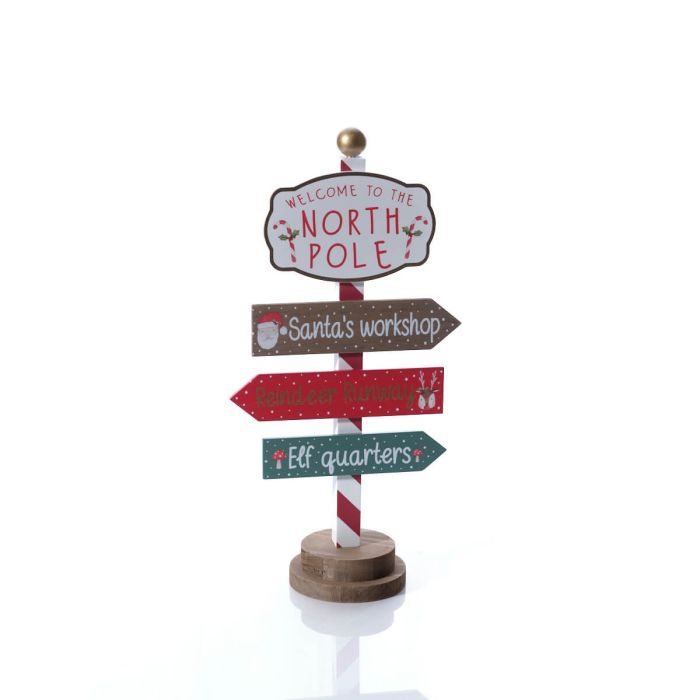 Welcome to the North Pole Sign Post Christmas Decoration