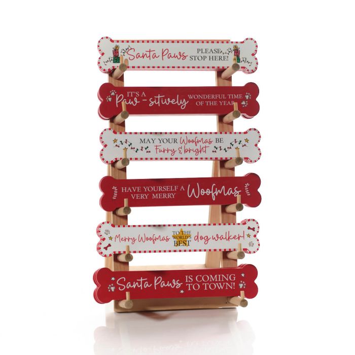 Bone Shaped Dog Christmas Signs Assorted