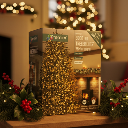 Premier 3000 Warm White LED Treebrights Christmas String Lights