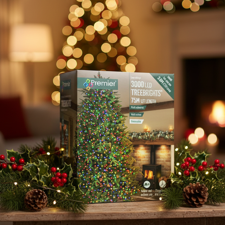 Premier 3000 Multi Colour LED Treebrights Christmas String Lights