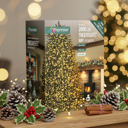 Premier TreeBrights 2000 Warm White LED Christmas String Lights