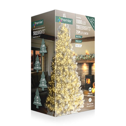Premier 1000 LED tree lights  shown in its retail packaging box against a white background.