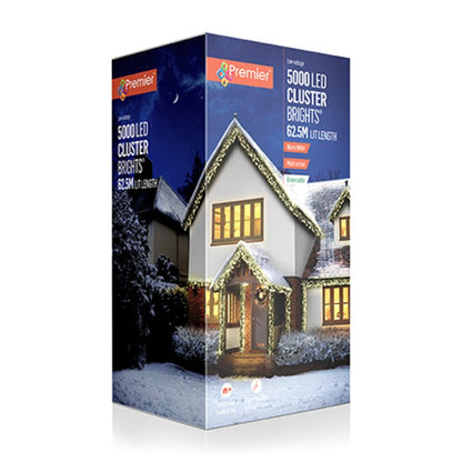 Premier 5000 Warm White LED Cluster Brights Christmas Lights