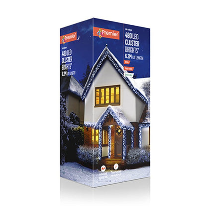 Premier 480 LED Cluster Brights Christmas Lights White