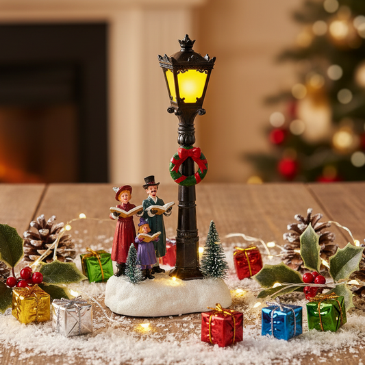 Christmas Choir Lamp Post Scene Lit Decoration