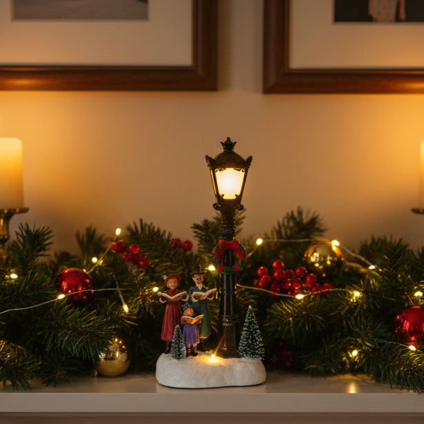 Christmas Choir Lamp Post Scene Lit Decoration