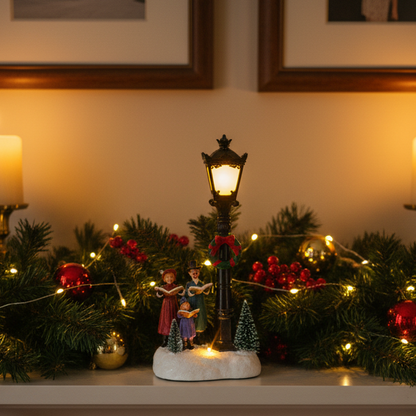 Christmas Choir Lamp Post Scene Lit Decoration