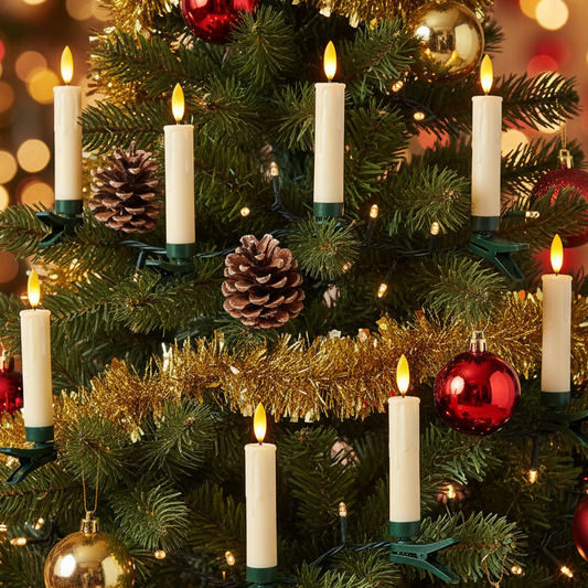 Set of 10 Clip on LED Christmas Candles