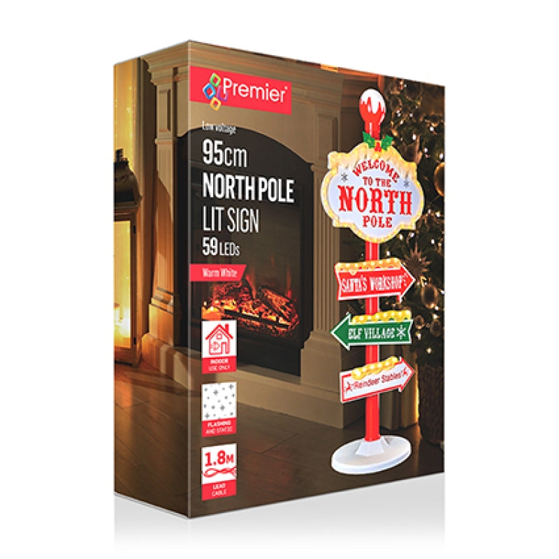 Welcome to the North Pole Light Up Christmas Sign