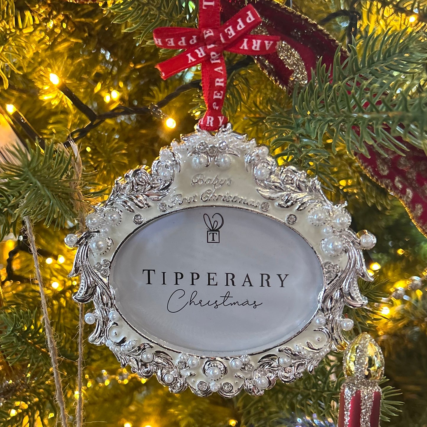 Decorative ornament with 'Tipperary Christmas' text on a Christmas tree.