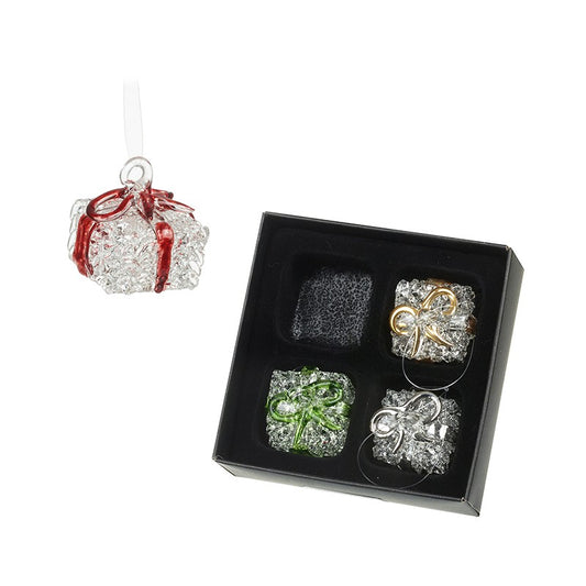 Coloured Present Glass Christmas Tree Ornament