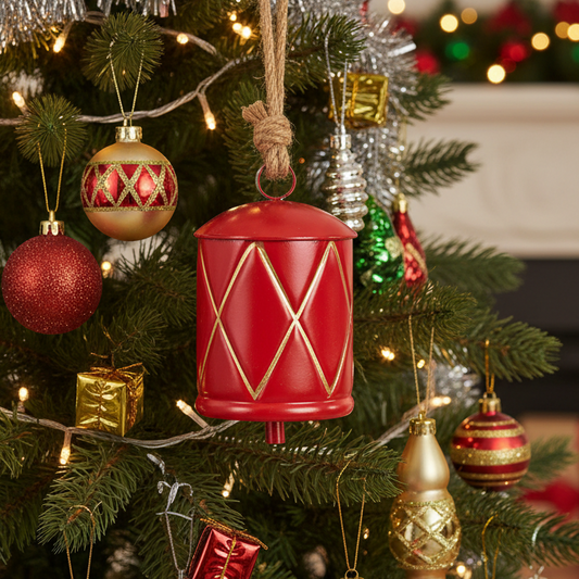 Small Red Metal Christmas Bell