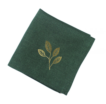 Christmas Green Berry Beads set of 4 Napkins by Peggy Wilkins
