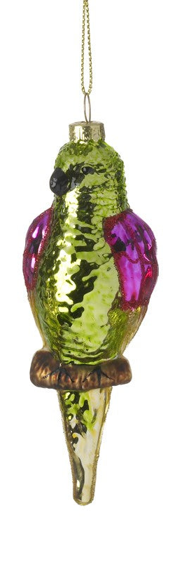 Colourful Parrot Glass Christmas Tree Decoration