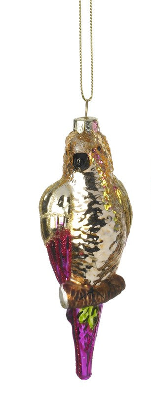 Colourful Parrot Glass Christmas Tree Decoration