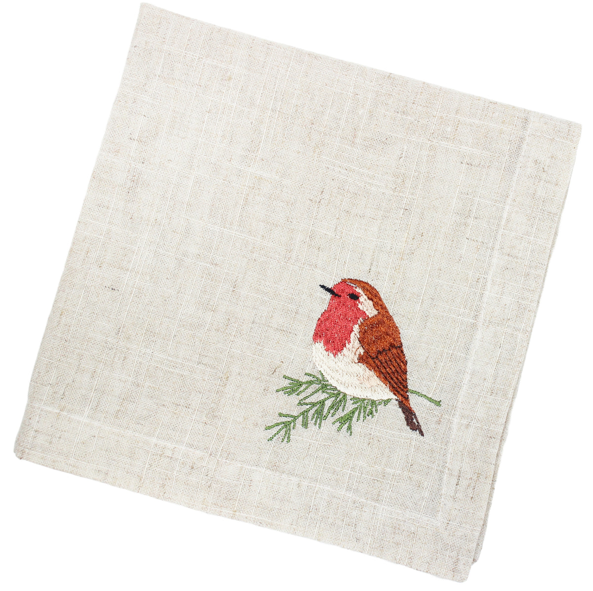 Frosted Feather Christmas Napkins set of 4 by Peggy Wilkins