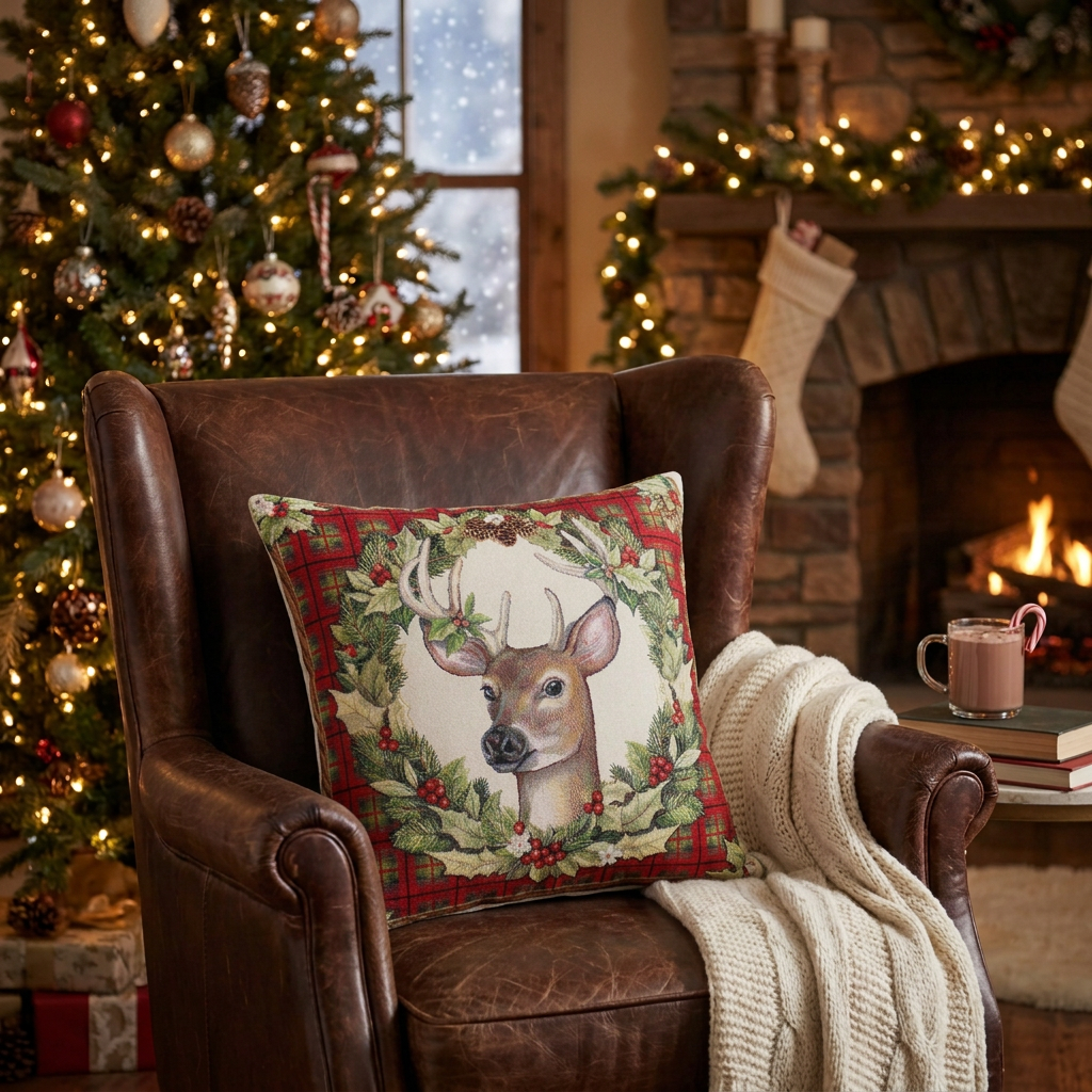 Galloway Christmas Cushion by Peggy Wilkins